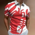 thumbnail image 2 of Red Lobster Men Zipper T-shirt Summer Casual Short Sleeve T-shirt Top, 2 of 7