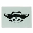 thumbnail image 1 of Panda Cutting Board, Funny Panda Wants to Hug and Cuddle Friendly Cartoon Illustration Print, Decorative Tempered Glass Cutting and Serving Board, Small Size, Black White, by Ambesonne, 1 of 1
