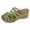 Green, variant on Rokment Studded Geometric Hollow out Wedges Platform Orthotic Dress Slides Sandals for Women Ladies Trendy Leather Open Toe Orthopedic Arch Support Beach Slip on Summer Shoes Beige Size 6.5