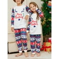 thumbnail image 4 of Christmas Pajamas for Family Long Sleeve Letter Print Tops + Snowflake Trousers Set Winter Sleepwear, 4 of 10
