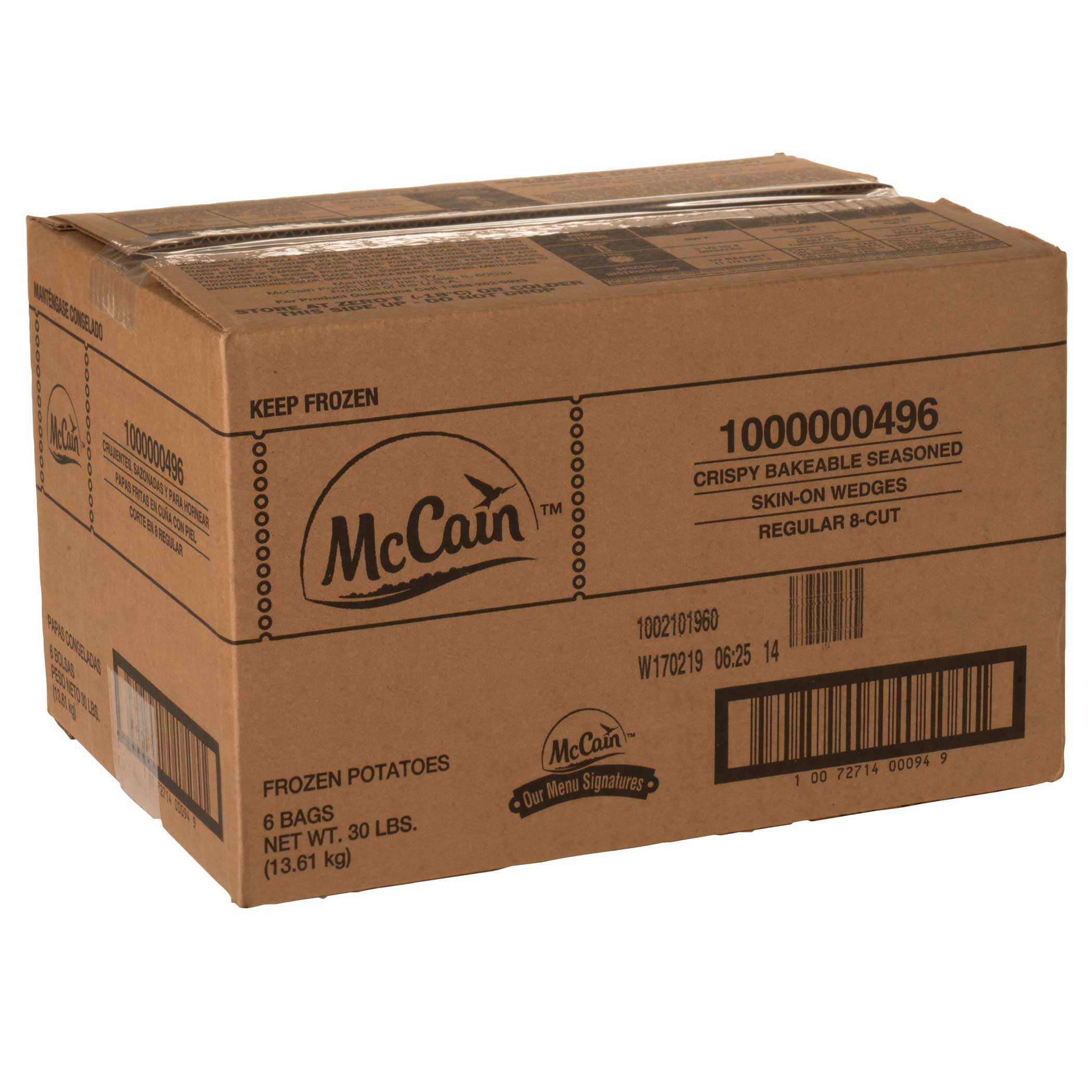 McCain Crispy Bakeable Seasoned Wedges, 5 Pound -- 6 per case.