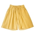 thumbnail image 3 of Casual Shorts for Women Drawstring Sweat Elastic Waist Running Workout With Pockets Wide Leg Pants Summer Shorts, 3 of 5