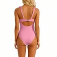 thumbnail image 5 of Vetsdori Womens One Piece Bath Suits Lace&nbsp; Swimwear Strap Tankini,Summer Casual Swim Suits for Women Solid Color, 5 of 7