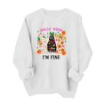 thumbnail image 7 of Womens Halloween Crewneck Sweatshirt Cute Ghost Spooky Tops Womens Halloween Sweatshirt, Vintage Witch Graphic, Oversized Sweatshirt, Long Sleeve Pullover, Casual Fashion, Fall Tops, 7 of 7