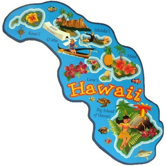 Hawaiian Islands Magnet 4.25" X 2"
