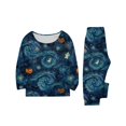 thumbnail image 5 of Halloween Pajamas, Navy Blue Matching Family Pajamas Pumpkin Front Long Sleeve 2 Piece Pajama Set Comfort Sleepwear Nightwear Loungewear Classic Casual Family Wear, 5 of 6