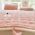thumbnail image 5 of Maplenight Premium Rabbit Flannel Queen Size Mattress Cover - Warm, Non-Slip, Double-Sided Edging, Machine Washable (150x200cm) Pink, 5 of 5