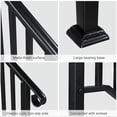 thumbnail image 2 of Outdoor Handrail, 3 Step Stair Handrail, Fits 4 or 5 Steps, Wrought Mattle Iron Stair Railing with Curved End and Balusters for Concrete Step, Porch Steps, One-Step Assembly, Black, 2 of 5