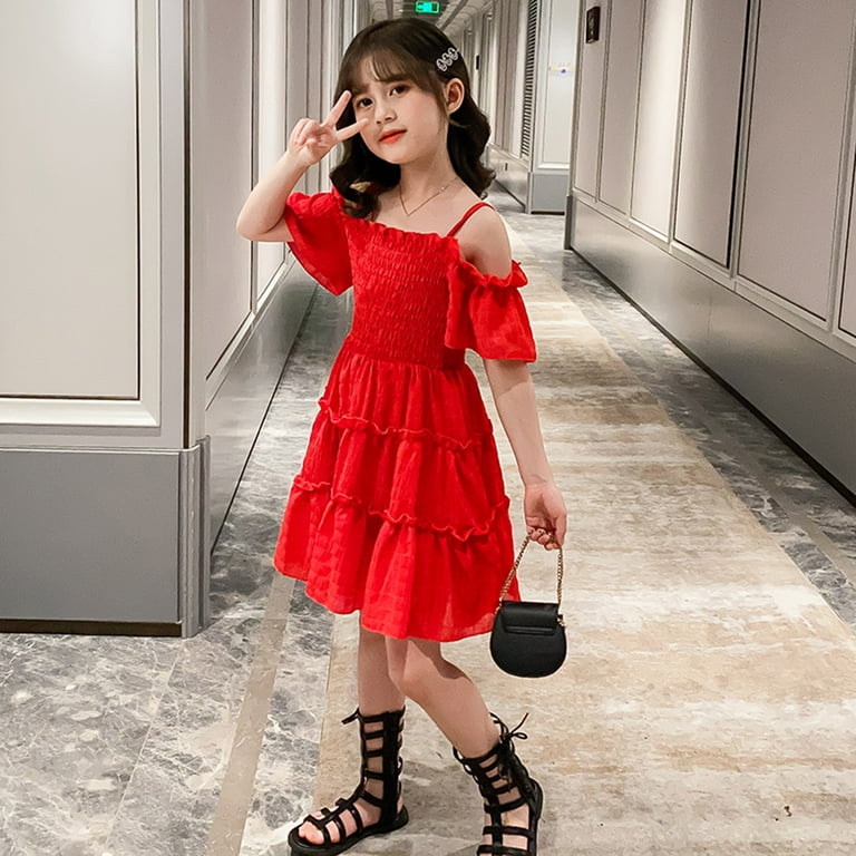 Off shoulder frock for girls 2025