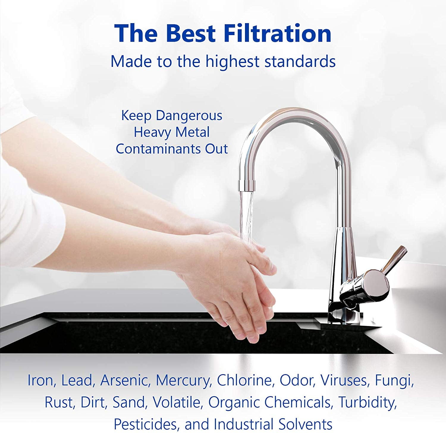 Express Water – Whole House Heavy Metal Water Filter Set – 3 Stage Filtration Replacement Kit – Sediment, Carbon Block, KDF High Capacity Cartridge – 5 Micron – 4.5” x 20” inch