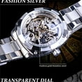 thumbnail image 4 of FORSINING Men Skeleton Automatic Winding Mechanical Watches Gold Stainless Steel Waterproof Male Wristwatch, 4 of 9