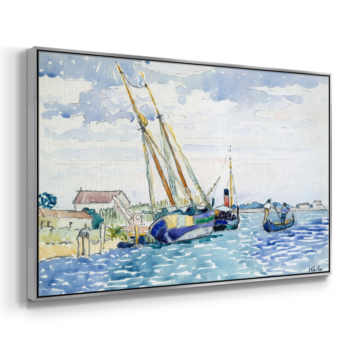 Vintage Landscape-CXLVII By Wexford Home Framed in Silver Wood Gallery Wrapped Canvas 25 in. x 37 in.