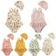 thumbnail image 2 of Traje de baño Floral de una pieza con espalda descubierta para niñas, Bikini para bebé, traje de baño con sombrero, vacaciones en la playa a prueba de sol, traje de baño elegante para niños pequeños, 2 of 5