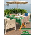 thumbnail image 4 of Outdoor Tablecloth with Umbrella Hole and Zipper, Saint Patrick's Day Rectangle Table Cloth 60x120 Inch Waterproof Tablecloth, Luck Leaves Car Brown Wooden Plaid Picnic Table Cover for Patio Camping, 4 of 7