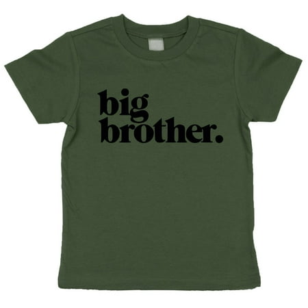 

Bold Promoted to Big Brother Period Sibling Reveal Shirt for Boys Sibling Outfit Military Green Short Sleeve Shirt