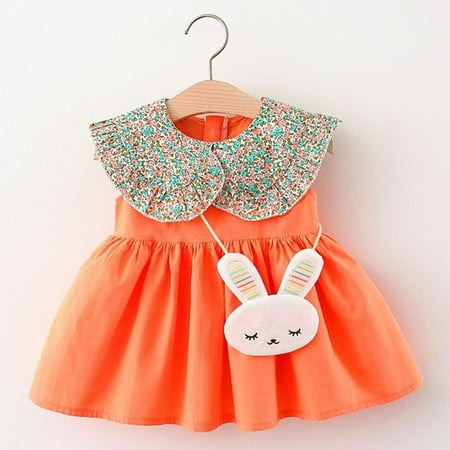 

Hunpta Floral Bag Clothes Dress Baby Princess Outfits Girls Sleeveless Kids Girls Dress&Skirt