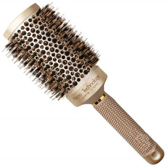 Hair Brush,Large 3 Inch Round Brush with Boar Bristle,Vented Ceramic Barrel,for Long Hair,Curly Hair,Salon Quality,1 Count