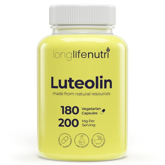 Luteolin Supplement 200mg - 180 Vegetarian Capsules, 3-Month Supply, Made in USA