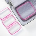 thumbnail image 4 of 4 Pack Clear Zipper Pouches, Hard Shell Cosmetic Makeup Organizer Bags, Travel Toiletry and Diaper Bag Organizers, Toy Storage Cases, Pink, M+3S, 4 of 6