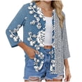 thumbnail image 5 of Edvintorg Womens Blouse Fashion Printed 3/4 Length Sleeve V Neck Boho Button Down Shirt Business Casual Tops Women's Clothing Sky Blue L, 5 of 6