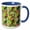 Blue/White, variant on 3drose, Aloha Leaves and Hibiscus Jungle Flamingo Bird Tropical Hawaii Pattern, 15oz Mug