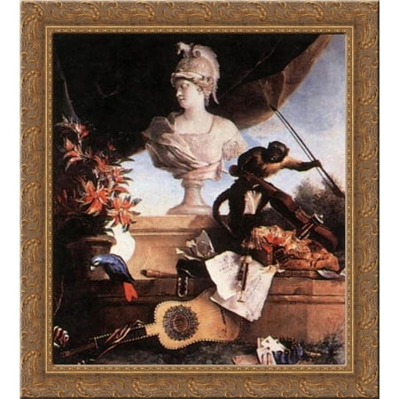 Allegory of Europe 20x20 Gold Ornate Wood Framed Canvas Art by Oudry, Jean Baptiste