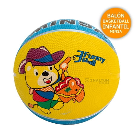 Balón Basketball Minsa Infantil Niño Amarillo Y Azul