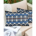 thumbnail image 6 of Blue Black Geometric Throw Pillow Cover 20 x 26 Inch Decorative Pillow Cover Modern Aztec Abstract Pattern Lumbar Pillowcase Seasonal Rectangle Cushion Case for Couch Sofa Bed Living Room, 6 of 7
