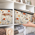 thumbnail image 5 of CURLYOOT Flower Ladybugs Storage Bin with Zipper Lid, Fabric Decorative Lidded Storage Baskets Boxes, Foldable Organizer Container Basket for Bedroom Closet Shelf, 5 of 8