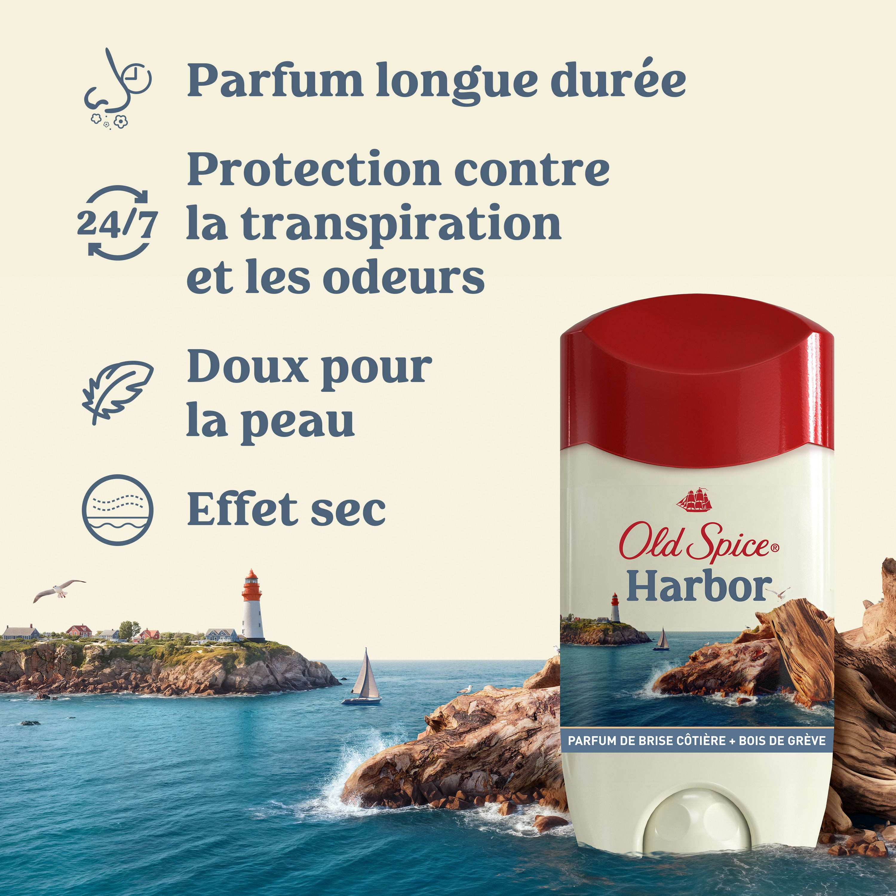 Désodorisant et antisudorifique invisible pour hommes Old Spice, Harbor