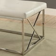 thumbnail image 3 of Furniture of America Motto Faux Leather Tufted Bench, White, 3 of 5