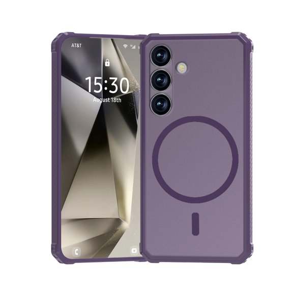 Dteck Magnetic Case for Samsung Galaxy S25,Shockproof TPU PC Case Compatible with Mag Safe Back Cover for Samsung Galaxy S25,Darkpurple