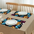 thumbnail image 3 of Halloween Colorful Spooky Elements Summer Placemats Table Placemats Set Of 4-Linen Kitchen Washable Placemats Table Mats 11.8"x17.7" Non-Slip Heat Resistant, 3 of 6