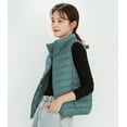 thumbnail image 3 of Wenseny Women’s Stand-up Collar Padded Warm Puffer Vest Zipper Outerwear Quilted Coat Gray Green M, 3 of 7