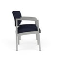 thumbnail image 4 of Lesro Lenox Steel Fabric 2-Seat Waiting Room Guest Reception Chair in Silver/Open House Navy, 4 of 5