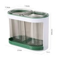 thumbnail image 6 of Utensil Holder Cutlery Drainer Two-compartments Transparent Wall Mounted Chopsticks Holder Spoon Fork Drain Storage Rack Organizer, 6 of 8