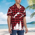 thumbnail image 5 of Balery Christmas Tree Buffalo Plaid Print Men's Hawaiian Shirts Short Sleeve Beach Shirt Relaxed Fit Vacation Button Down Shirts-Small, 5 of 9