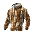 thumbnail image 1 of Ceisia Men's Regular-Fit Ethnic Print Quilted Hooded Sweatshirt (Beige-Brown) for Winter Gift, 1 of 2