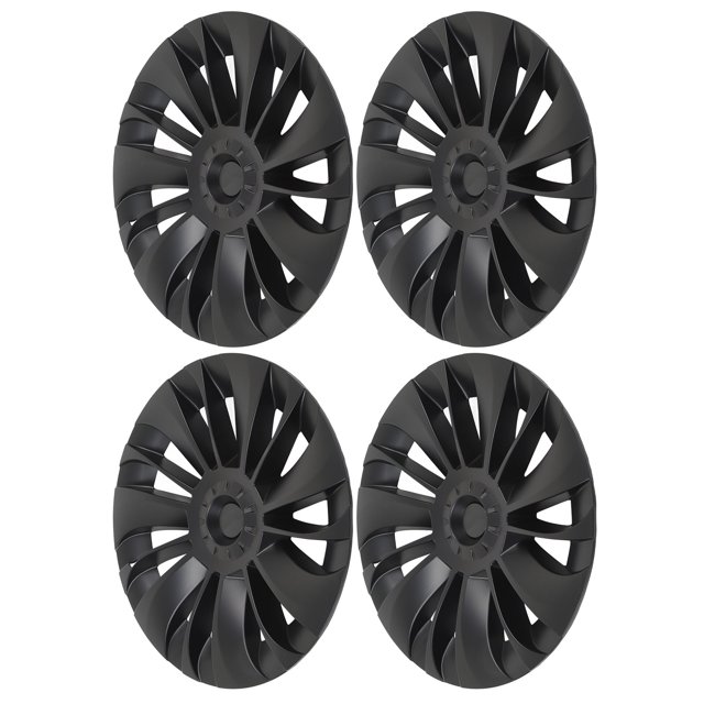 Couvre-roues Hubcap, 4 Pcs Couvre-Roues Noir Mat pour Modèle Y 2020 à 2023