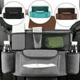 thumbnail image 1 of Leather Car Seat Organizer with Storage Pockets for Phone & Snacks - Adjustable Hanging Organizer for Front or Back Seat, 1 of 6