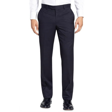 DTI GV Executive Italian Men's Dress Pants Wool Comfort Modern Fit Flat Front