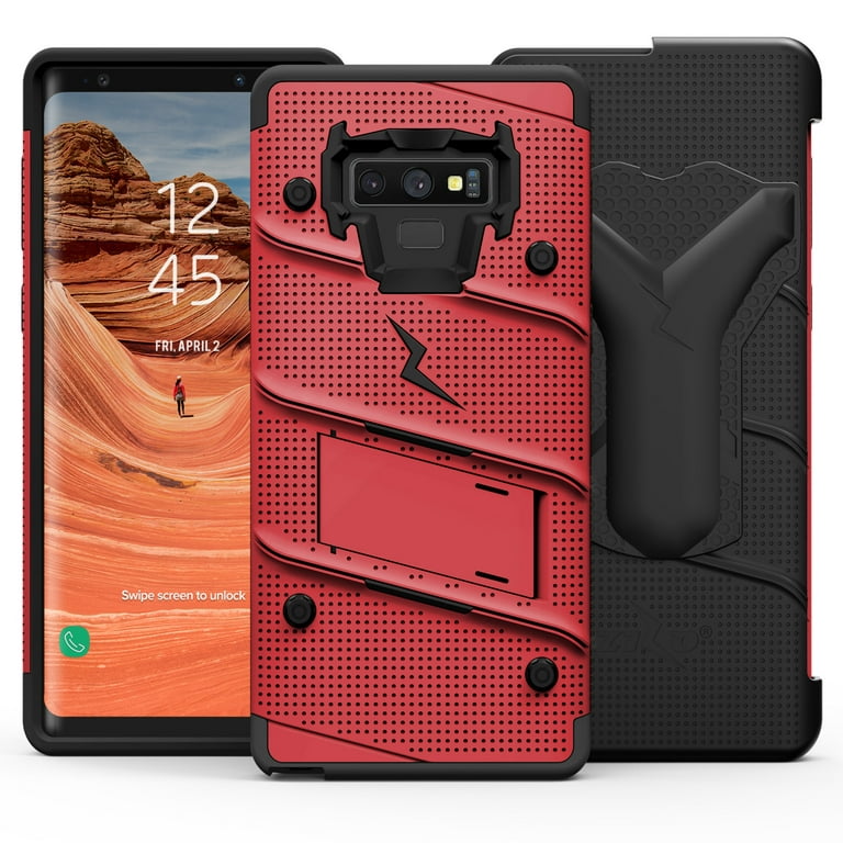 ZIZO BOLT Series for Galaxy Note 9 Case with Holster, Lanyard, Military  Grade Drop Tested and Tempered Glass Screen Protector for Samsung Galaxy  Note 9 Cover - Red/Black 