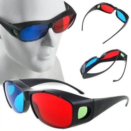 Red Blue 3D Glasses Frame For Dimensional Anaglyph Movie DVD