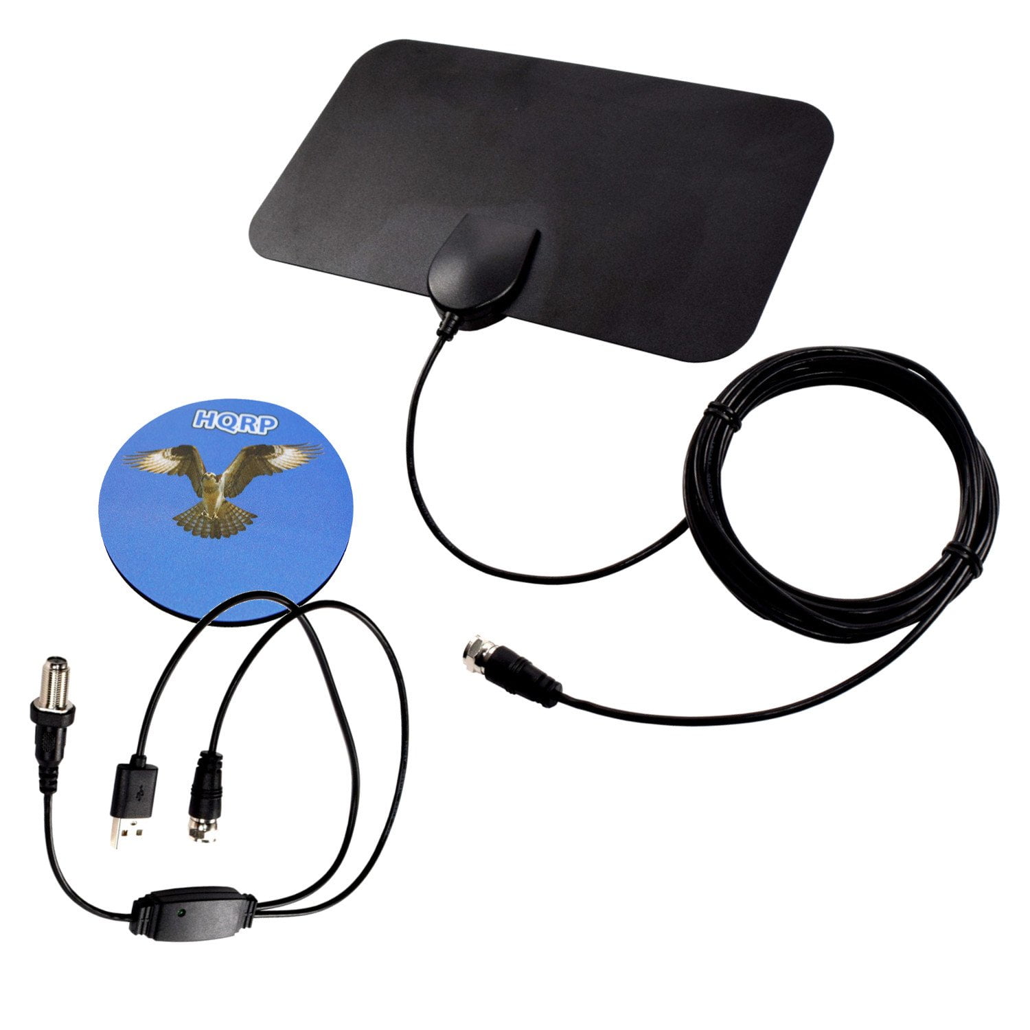 HQRP HDTV Amplified 4K 1080p 3550 miles antenna for Vizio D32D1