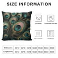 thumbnail image 5 of GOSMITH  Throw Pillow Covers Overlapping Green Blue Peacock Feathers Home Decor Long Pillowcases Animal Bird Seamless Pattern Design Soft Pillow Case for Sofa Bedroom, 5 of 5