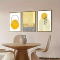 thumbnail image 2 of 3pcs, Canvas Paintings, Frameless, 3pcs Decorative Art Set with Multiple Sizes, Versatile Wall Decor for Any Room - Stylish Medieval Art, Mustard Yellow and Gray Geometric Abstract, Modern Floral Art, 2 of 3