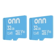 onn 32GB C10 U1 V10 A1 microSDHC Flash Memory Card 2-Pack with Adapter, for Phones, Tablets & Drones
