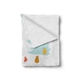 thumbnail image 2 of Autumn Pumpkin Soft Flannel Fleece Throw Blanket, Fall Harvest Themed Cartoon of Scarecrow Seasonal Fruits and Leaves, Cozy Plush for Indoor and Outdoor Use, 50" x 70", Multicolor, by Ambesonne, 2 of 6