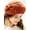Orange, variant on Women's Vintage Bowknot Beret with Bead Decor, Soft French Artist Hat, Cozy Warm Painter Cap for Fall Winter, Versatile Gift