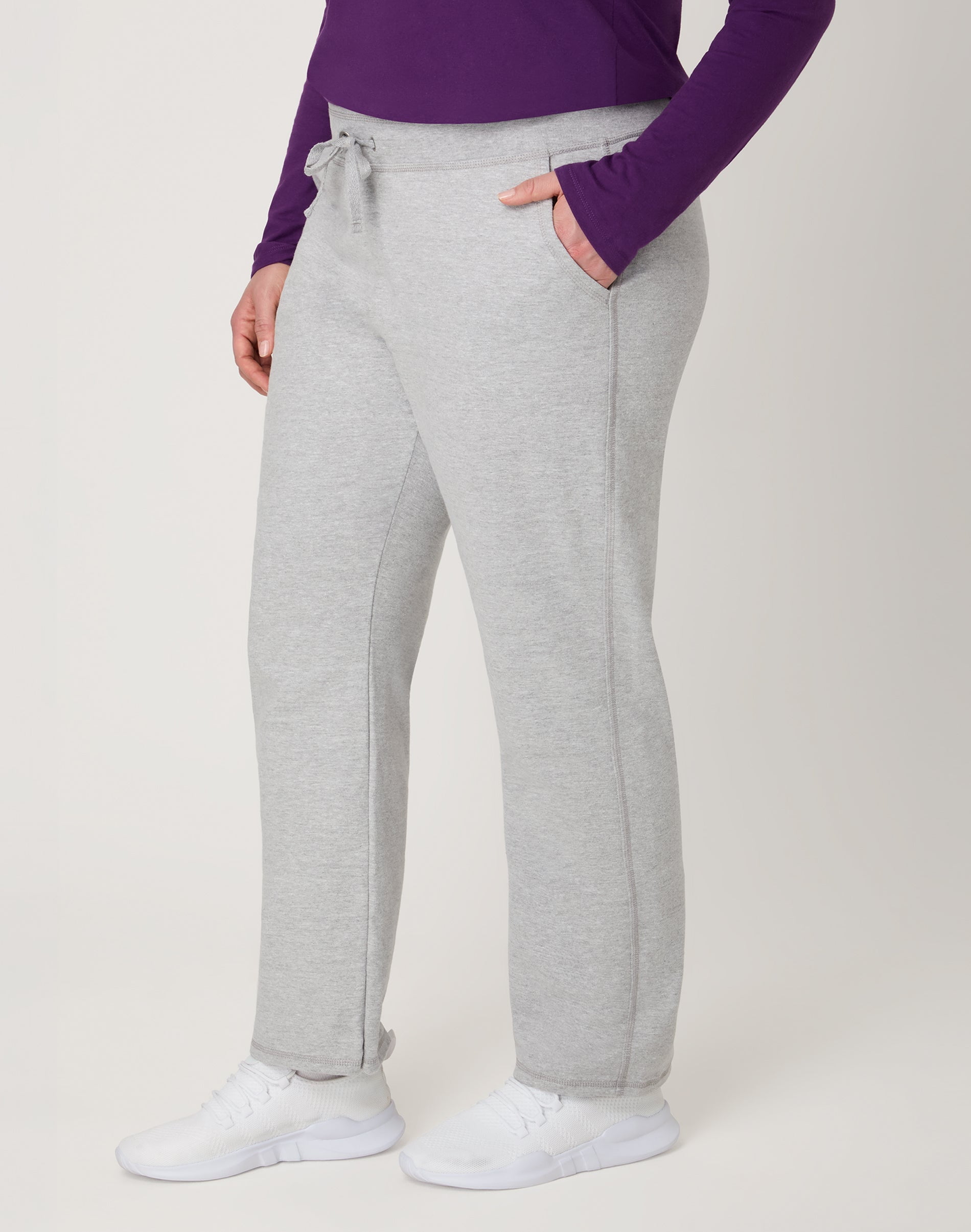 Hanes Women's Light Steel French Terry Relax-Fit Pants - 31